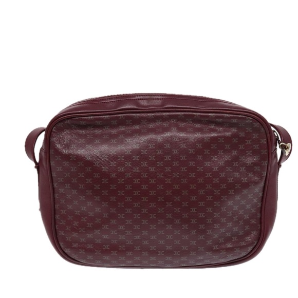 CELINE Macadam Canvas Shoulder Bag Red Gold Auth bs17472 - Picture 2 of 16